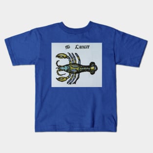 Vintage Signs of the Zodiac, Cancer the Crab Kids T-Shirt